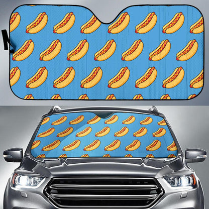 Hot Dog Pattern Print Design 02 Car Sun Shade-JORJUNE.COM