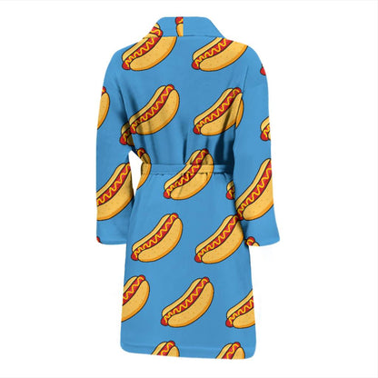 Hot Dog Pattern Print Design 02 Men Bathrobe-JORJUNE.COM