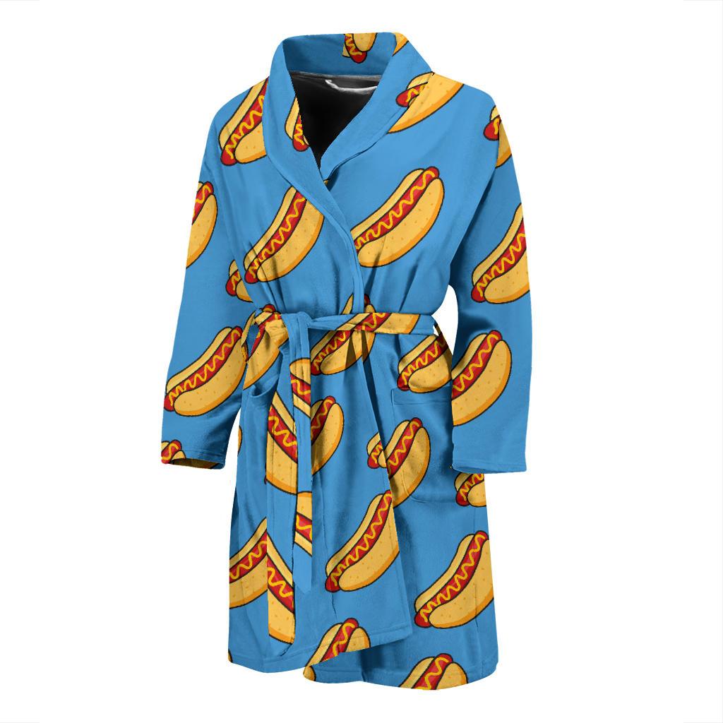 Hot Dog Pattern Print Design 02 Men Bathrobe-JORJUNE.COM