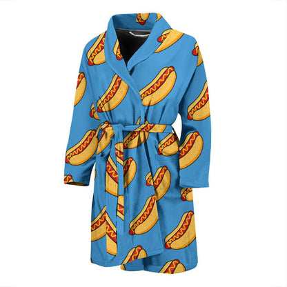 Hot Dog Pattern Print Design 02 Men Bathrobe-JORJUNE.COM