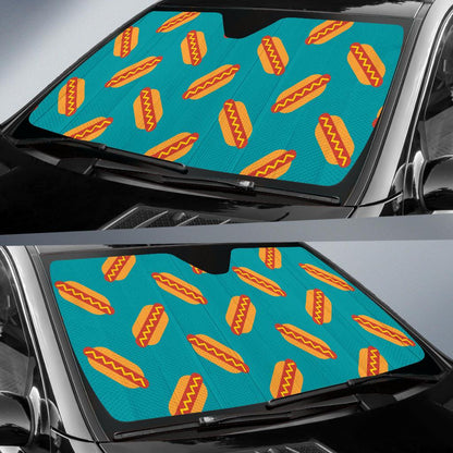 Hot Dog Pattern Print Design 03 Car Sun Shade-JORJUNE.COM