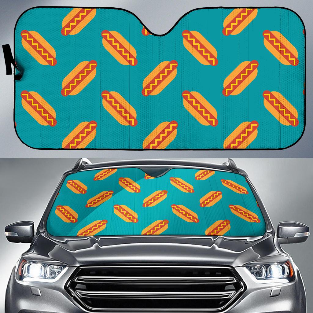 Hot Dog Pattern Print Design 03 Car Sun Shade-JORJUNE.COM
