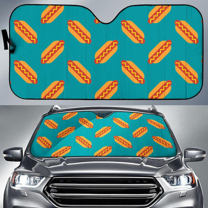 Hot Dog Pattern Print Design 03 Car Sun Shade-JORJUNE.COM
