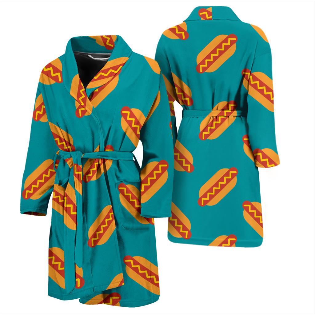 Hot Dog Pattern Print Design 03 Men Bathrobe-JORJUNE.COM