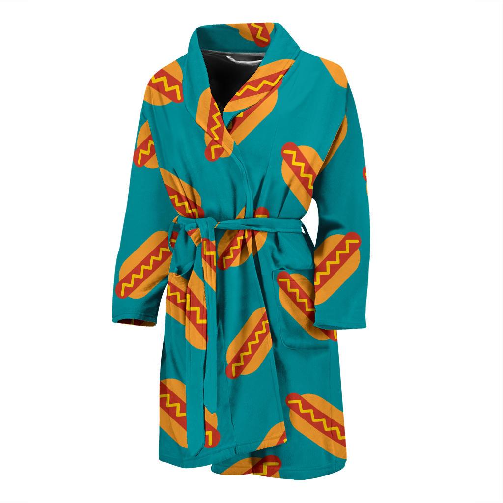 Hot Dog Pattern Print Design 03 Men Bathrobe-JORJUNE.COM