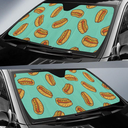Hot Dog Pattern Print Design 04 Car Sun Shade-JORJUNE.COM