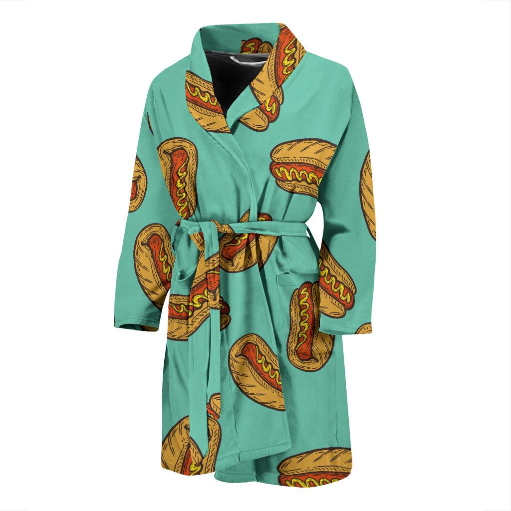 Hot Dog Pattern Print Design 04 Men Bathrobe-JORJUNE.COM