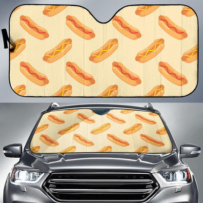 Hot Dog Pattern Print Design 05 Car Sun Shade-JORJUNE.COM