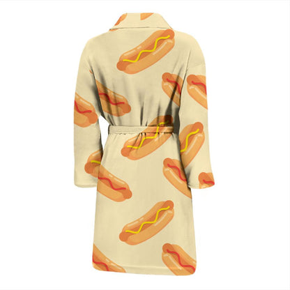 Hot Dog Pattern Print Design 05 Men Bathrobe-JORJUNE.COM