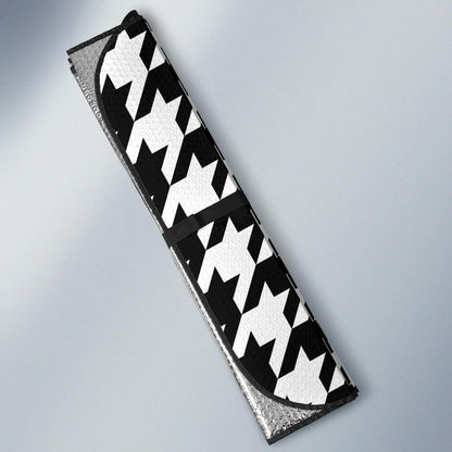 Houndstooth Black White Pattern Print Design 05 Car Sun Shade-JORJUNE.COM