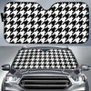 Houndstooth Black White Pattern Print Design 05 Car Sun Shade-JORJUNE.COM