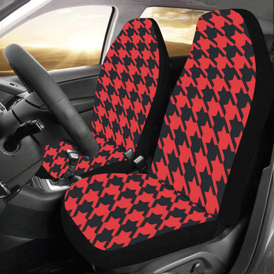 Houndstooth Red Pattern Print Design 03 Car Seat Covers (Set of 2)-JORJUNE.COM