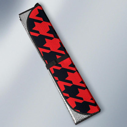 Houndstooth Red Pattern Print Design 03 Car Sun Shade-JORJUNE.COM