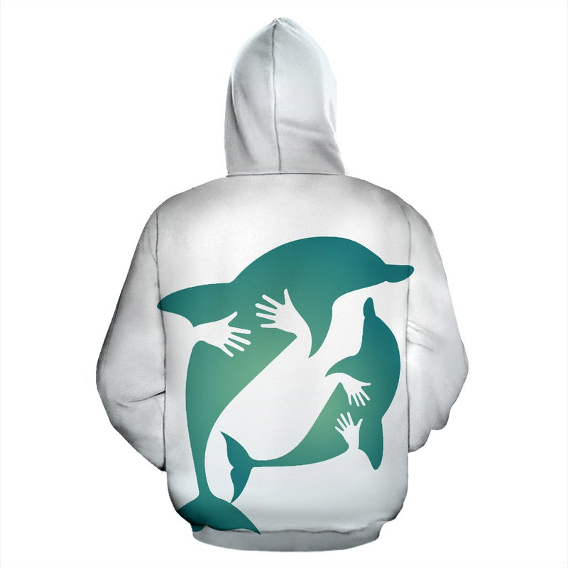 Hug Dolphin All Over Print Hoodie