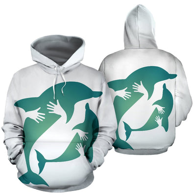 Hug Dolphin All Over Print Hoodie