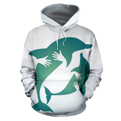 Hug Dolphin All Over Print Hoodie