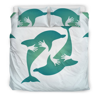 Hug Dolphin Duvet Cover Bedding Set