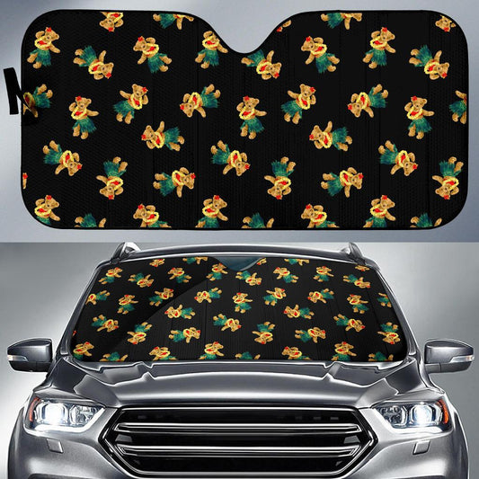 Hula Bear Pattern Print Design 06 Car Sun Shades-JORJUNE.COM
