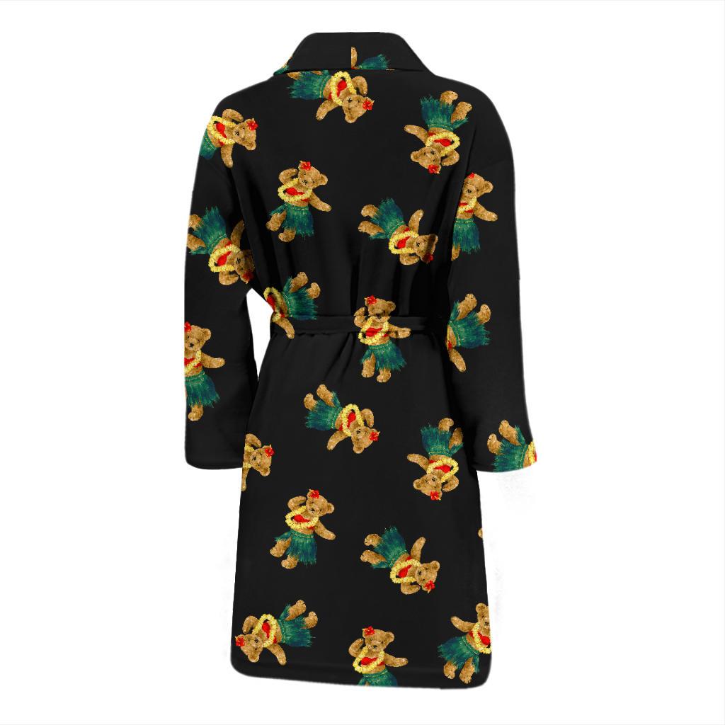 Hula Bear Pattern Print Design 06 Men Bathrobe-JORJUNE.COM