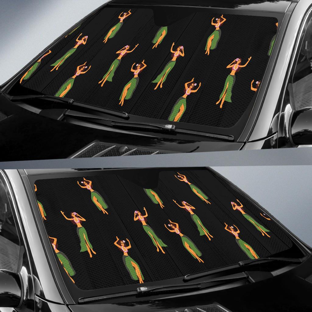Hula Dancers Girl Pattern Print Design 01 Car Sun Shades-JORJUNE.COM