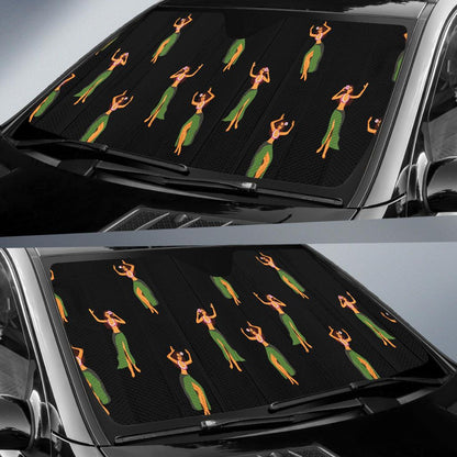 Hula Dancers Girl Pattern Print Design 01 Car Sun Shades-JORJUNE.COM