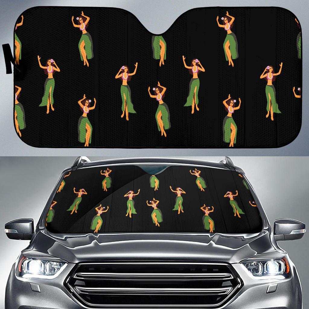 Hula Dancers Girl Pattern Print Design 01 Car Sun Shades-JORJUNE.COM