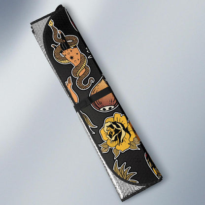 Hula Dancers Hawaiian Style Pattern Print Design 02 Car Sun Shades-JORJUNE.COM