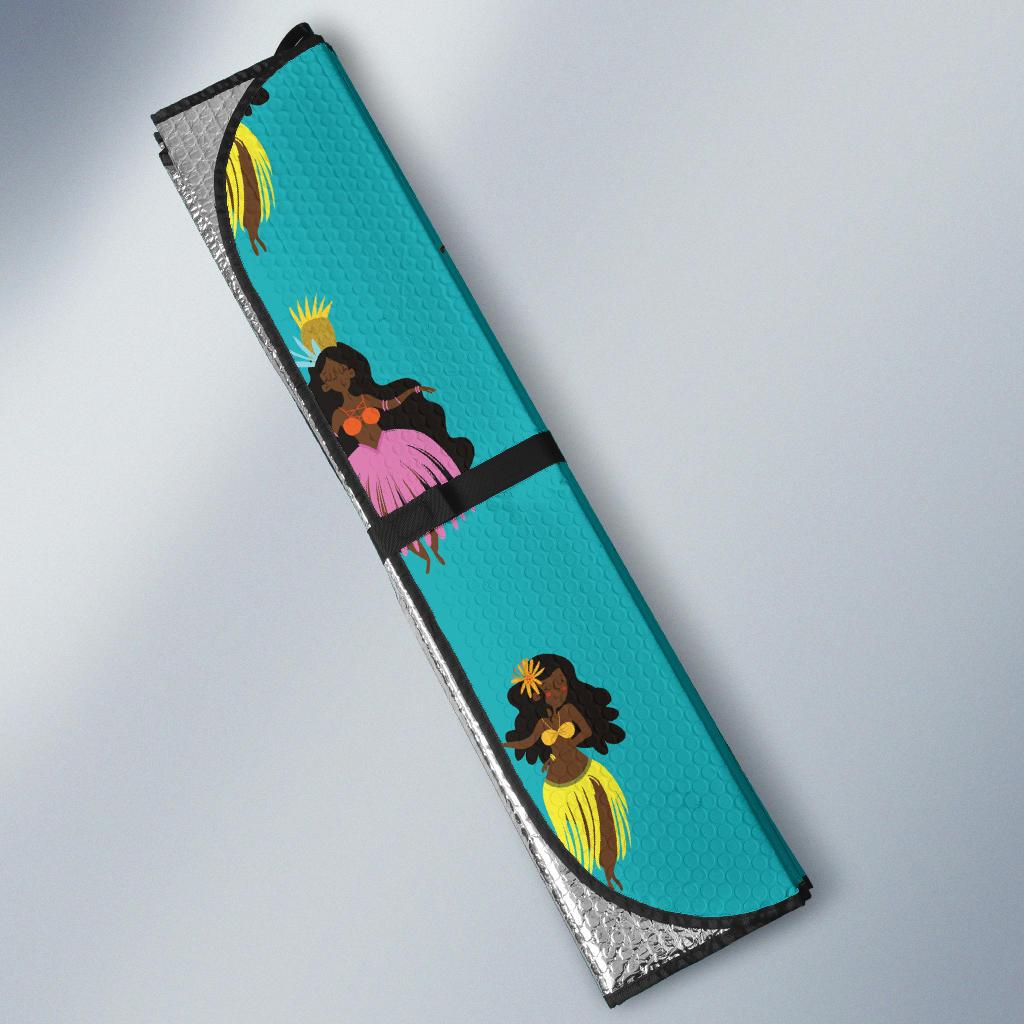 Hula Dancers Pattern Print Design 04 Car Sun Shades-JORJUNE.COM