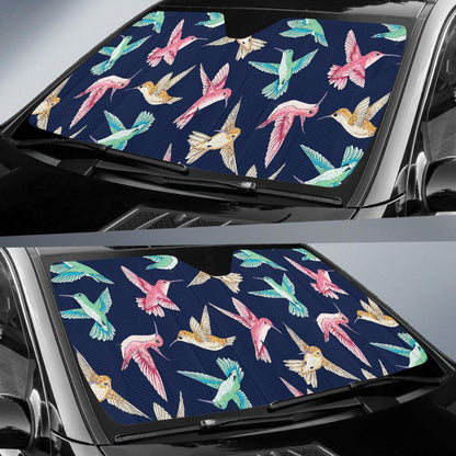 Hummingbird Cute Pattern Print Design 01 Car Sun Shades-JORJUNE.COM