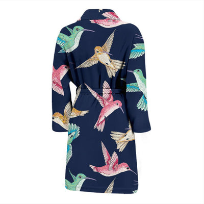 Hummingbird Cute Pattern Print Design 01 Men Bathrobe-JORJUNE.COM