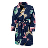 Hummingbird Cute Pattern Print Design 01 Men Bathrobe-JORJUNE.COM