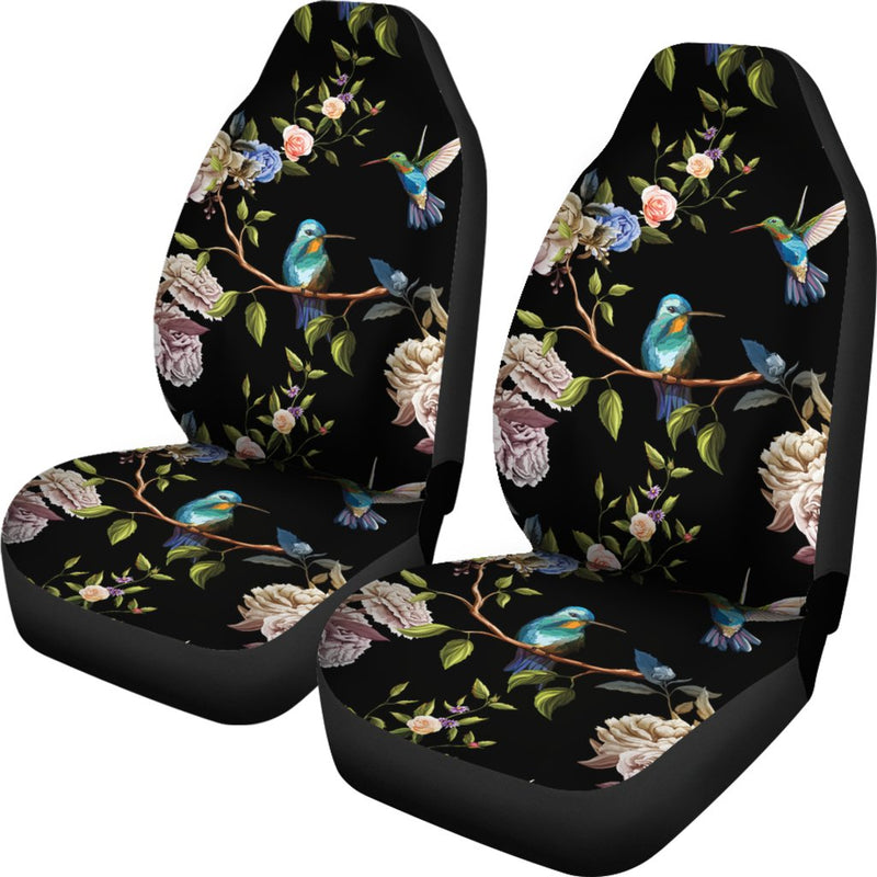 Hummingbird Flower Themed Print Universal Fit Car Seat Covers