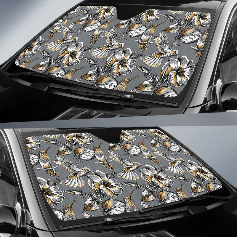 Hummingbird Pattern Print Design 02 Car Sun Shades-JORJUNE.COM