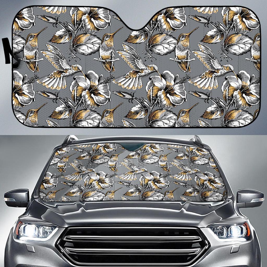 Hummingbird Pattern Print Design 02 Car Sun Shades-JORJUNE.COM