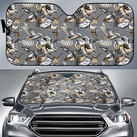 Hummingbird Pattern Print Design 02 Car Sun Shades-JORJUNE.COM