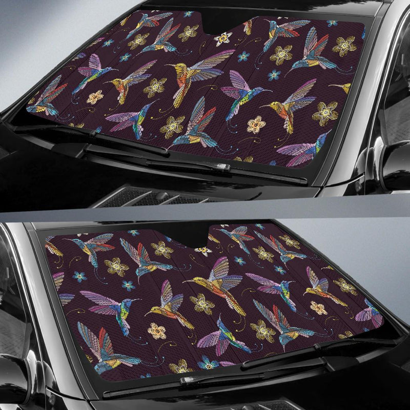 Hummingbird Pattern Print Design 04 Car Sun Shades-JORJUNE.COM