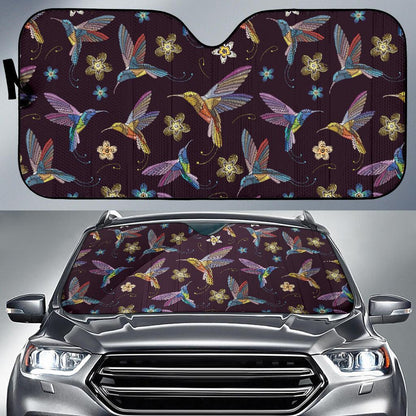 Hummingbird Pattern Print Design 04 Car Sun Shades-JORJUNE.COM