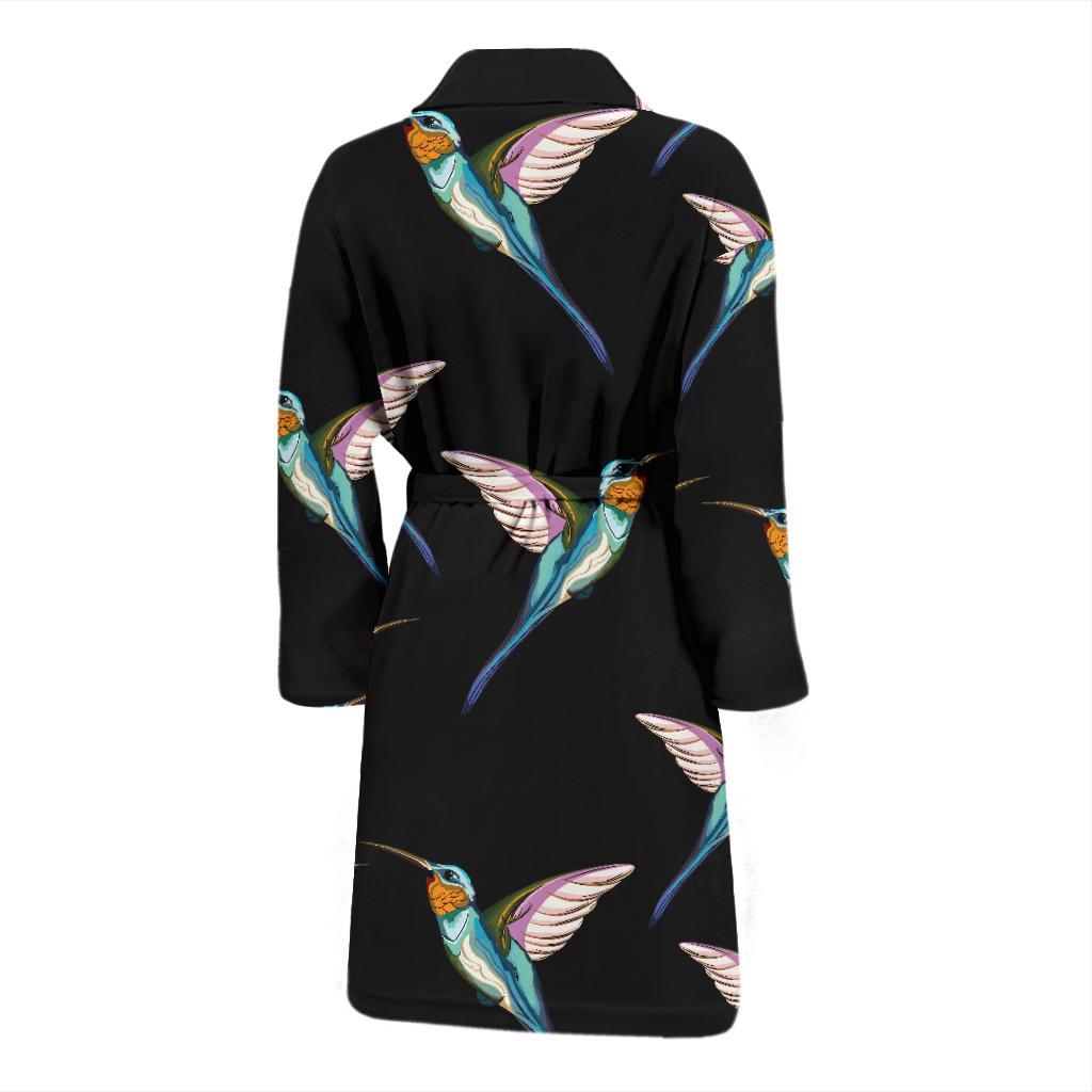 Hummingbird Pattern Print Design 06 Men Bathrobe-JORJUNE.COM
