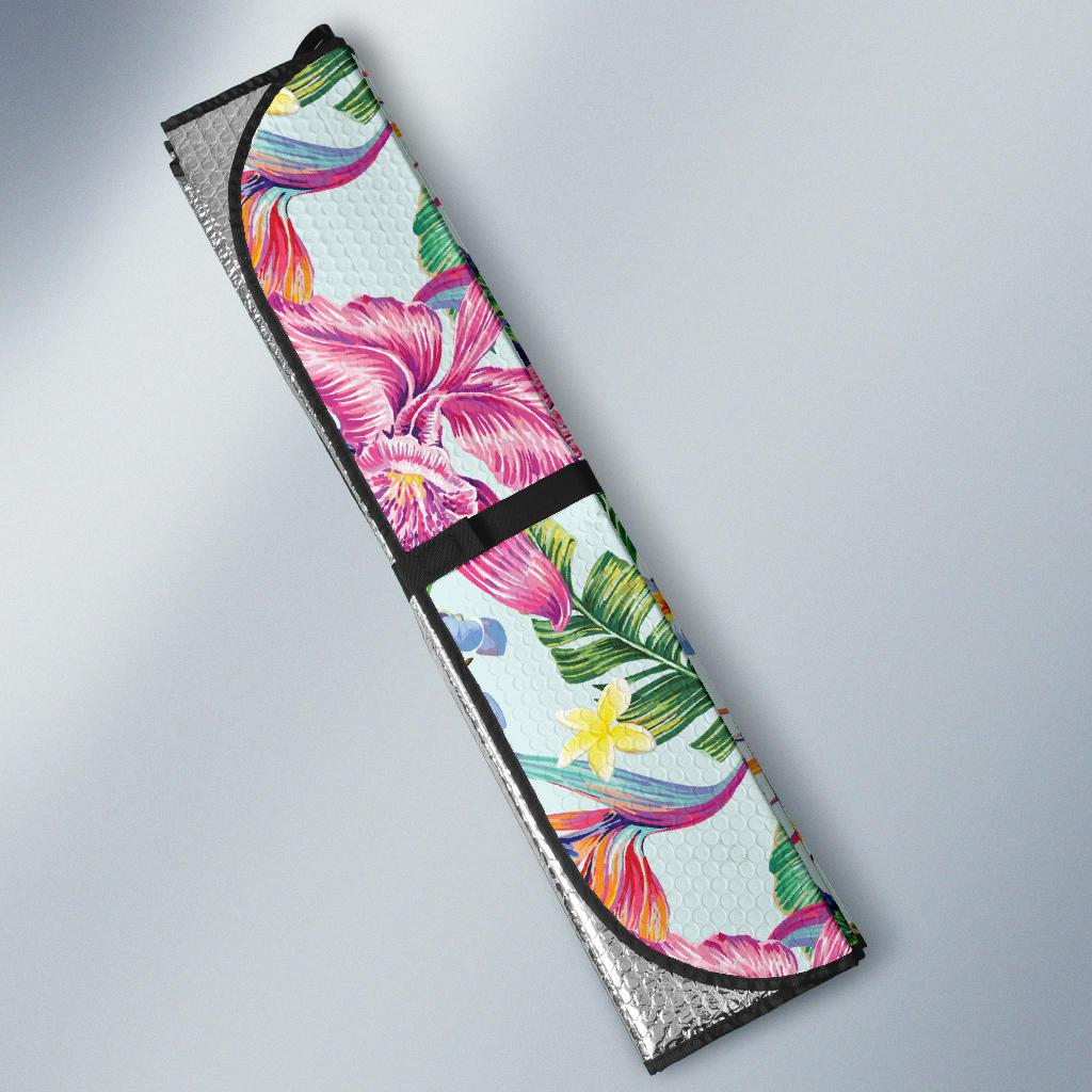 Hummingbird Tropical Pattern Print Design 05 Car Sun Shades-JORJUNE.COM