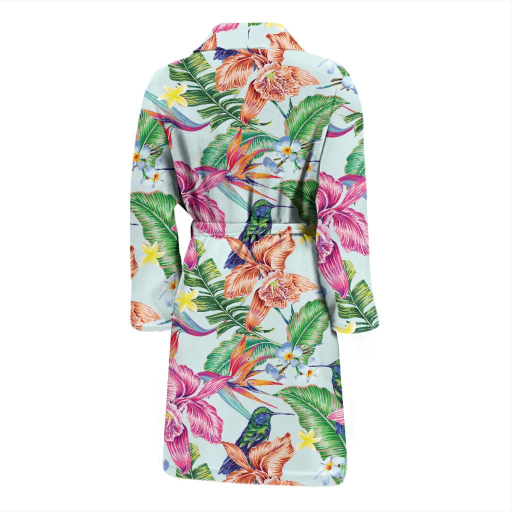 Hummingbird Tropical Pattern Print Design 05 Men Bathrobe-JORJUNE.COM