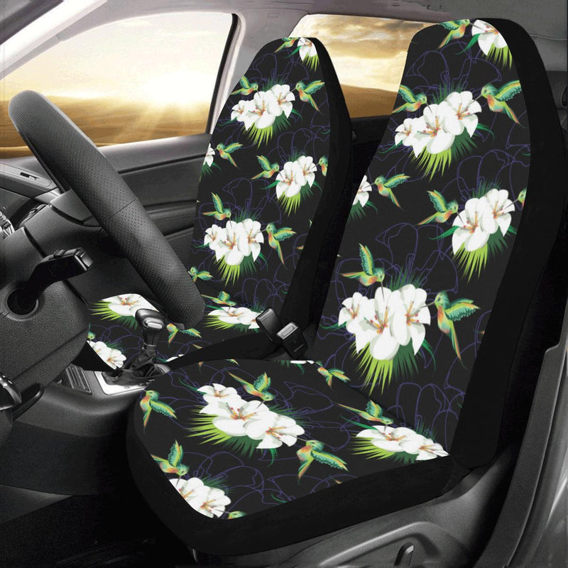 Hummingbird with Flower Pattern Print Design 03 Car Seat Covers (Set of 2)-JORJUNE.COM