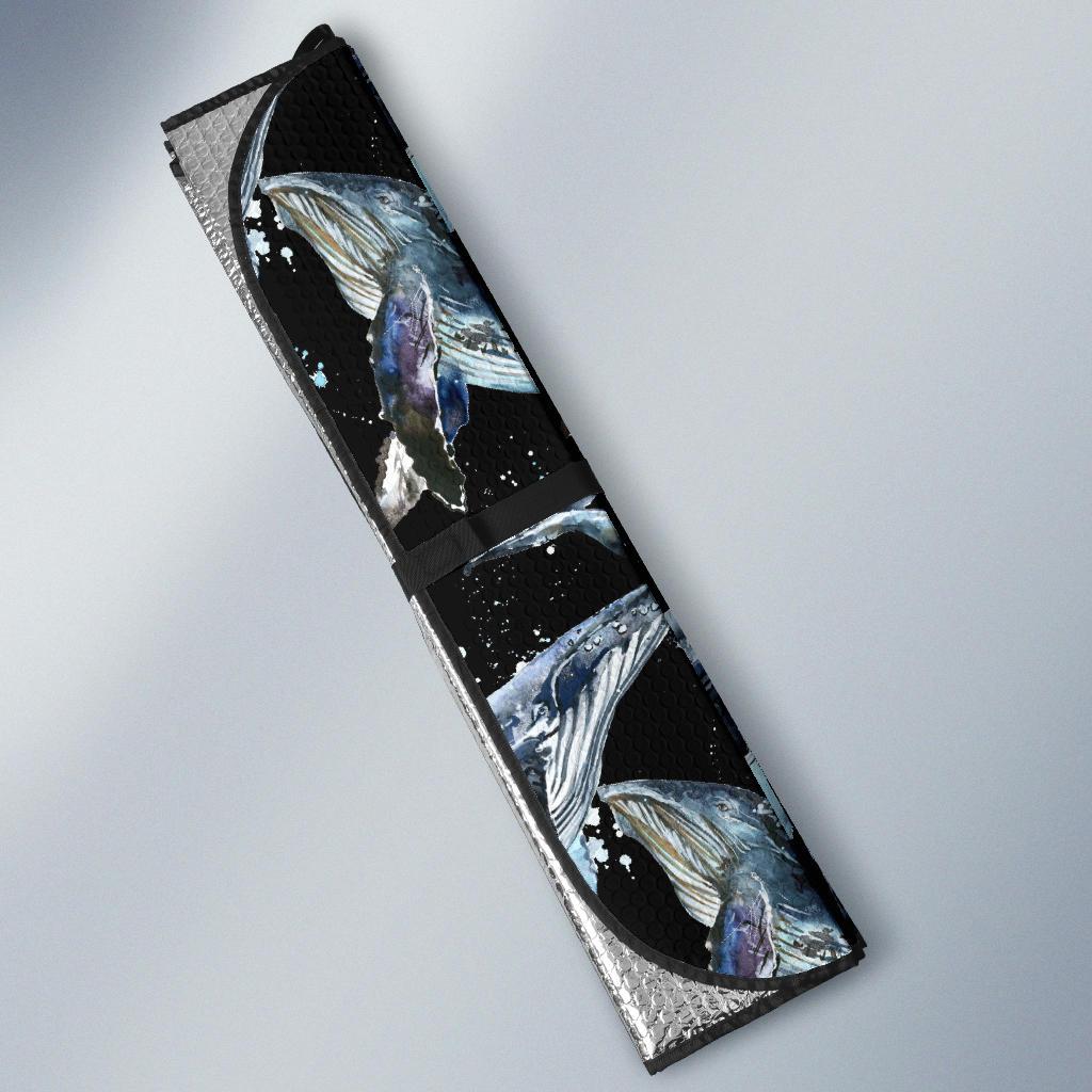 Humpback Whale Pattern Print Design 01 Car Sun Shades-JORJUNE.COM