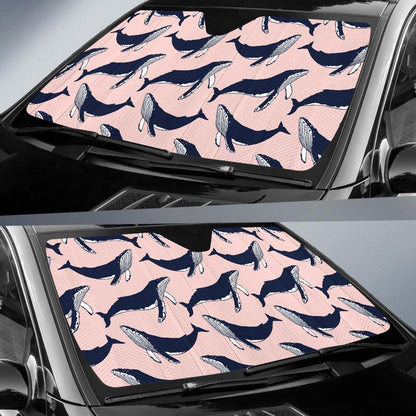 Humpback Whale Pattern Print Design 02 Car Sun Shades-JORJUNE.COM