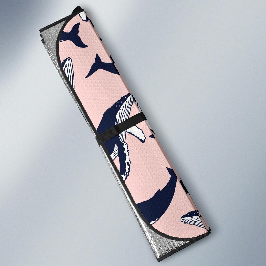 Humpback Whale Pattern Print Design 02 Car Sun Shades-JORJUNE.COM