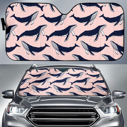 Humpback Whale Pattern Print Design 02 Car Sun Shades-JORJUNE.COM