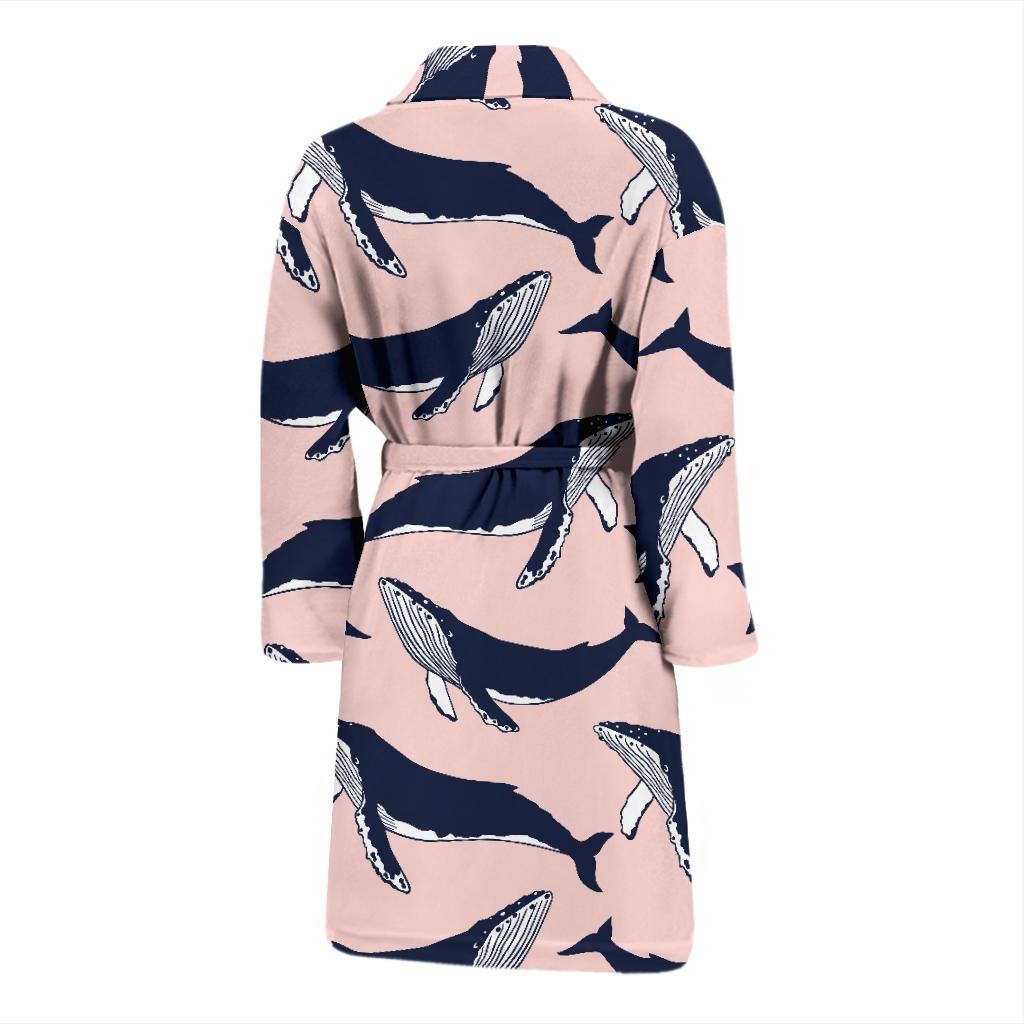 Humpback Whale Pattern Print Design 02 Men Bathrobe-JORJUNE.COM