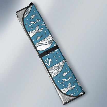 Humpback Whale Pattern Print Design 03 Car Sun Shades-JORJUNE.COM