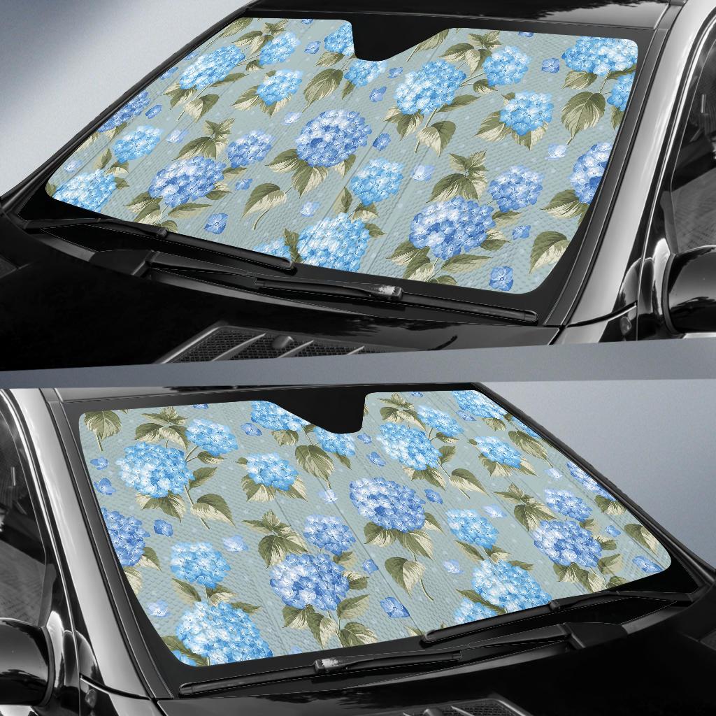 Hydrangea Pattern Print Design 01 Car Sun Shades-JORJUNE.COM