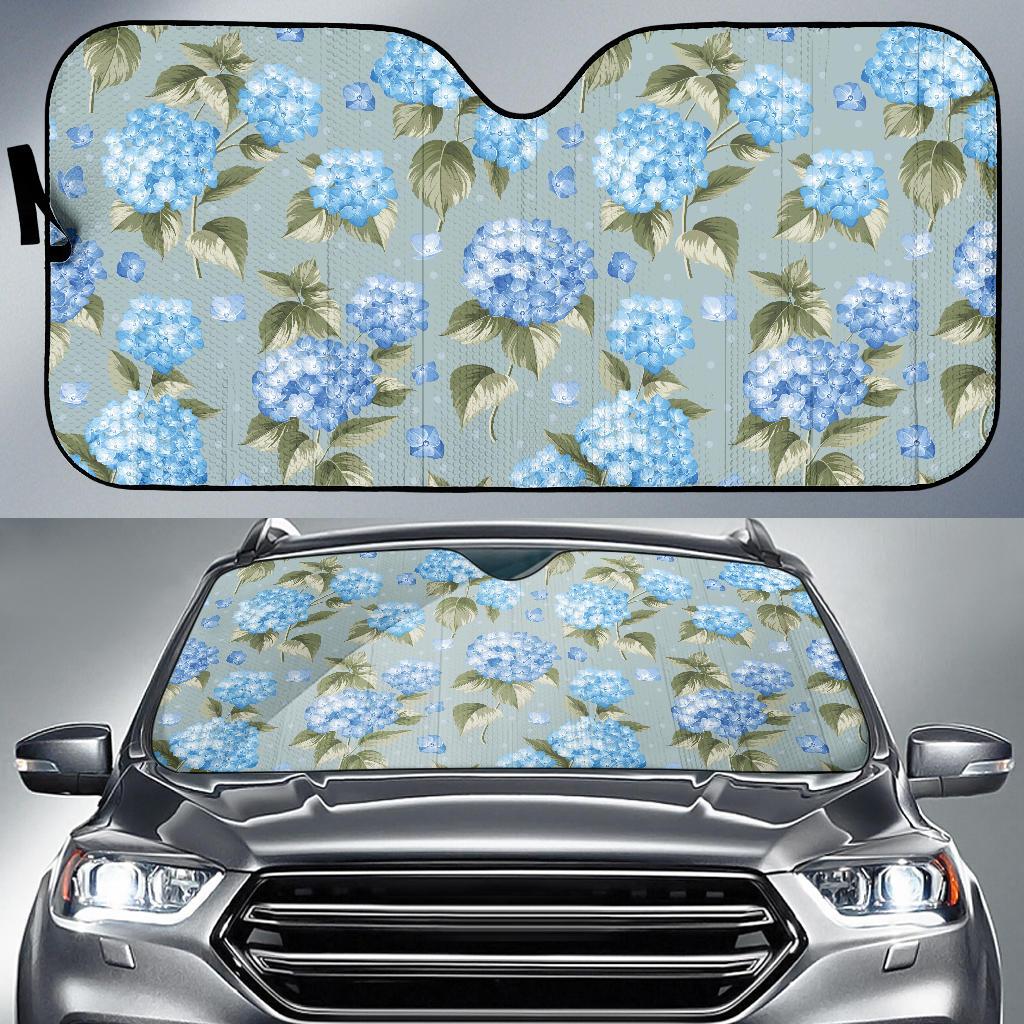 Hydrangea Pattern Print Design 01 Car Sun Shades-JORJUNE.COM