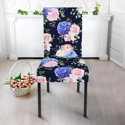 Hydrangea Pattern Print Design HD01 Dining Chair Slipcover-JORJUNE.COM